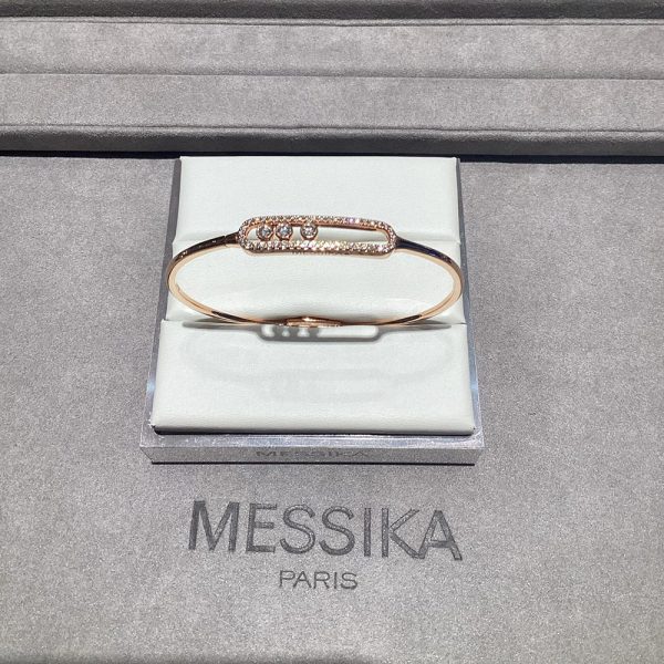 Replica Messika 18K Yellow Gold Move Pavé Thin Diamond Bracelet